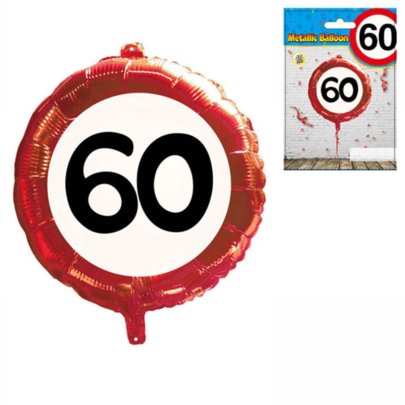 Udo Schmidt Folien Ballon 60. Geburtstag ca. 45 cm aus Kunststoff glänzende Partydekoration zum runden Jubiläum